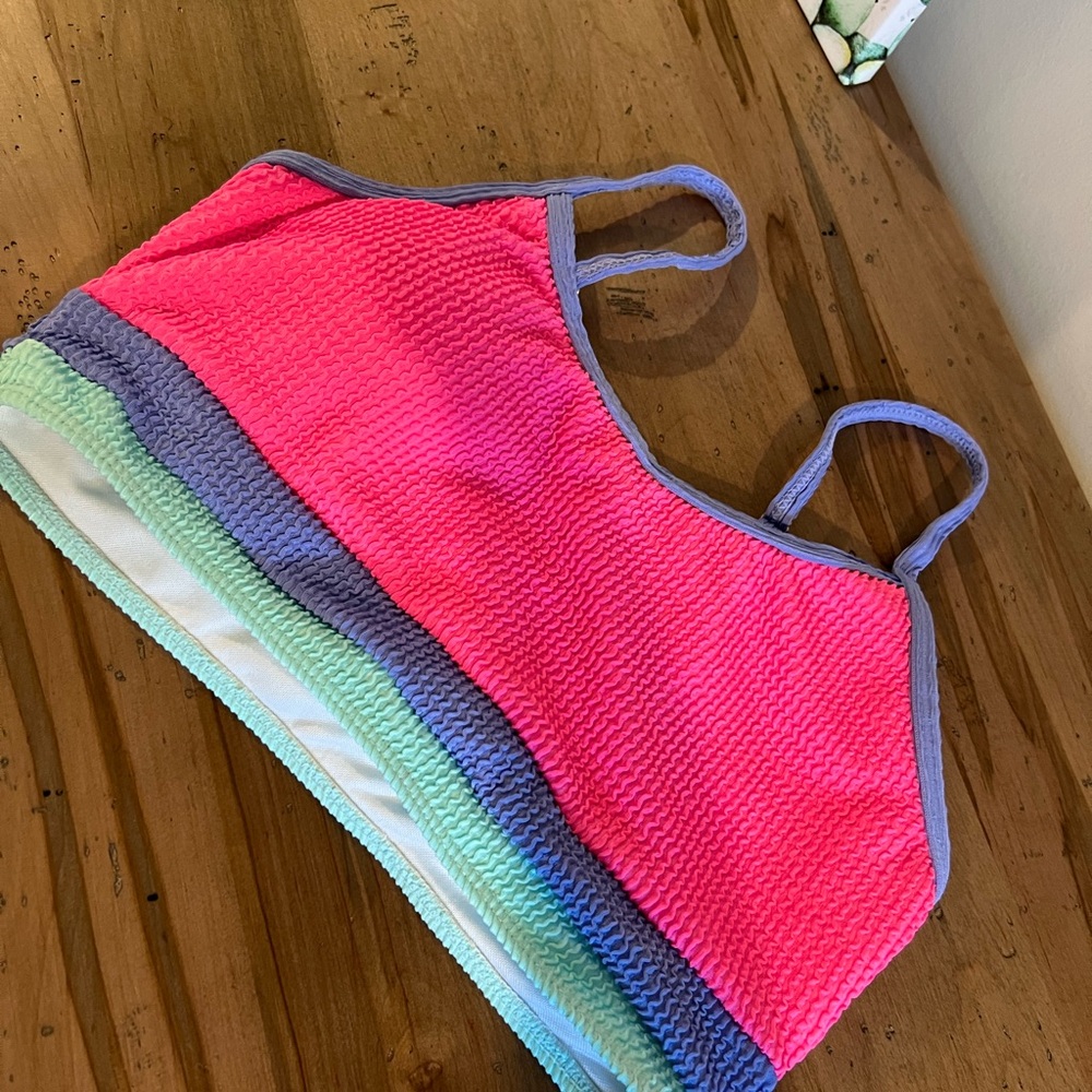 Pink Lily Pink and Lavender Bikini Top